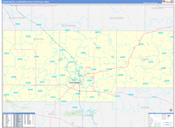 Cedar Rapids Metro Area Wall Map Basic Style 2026